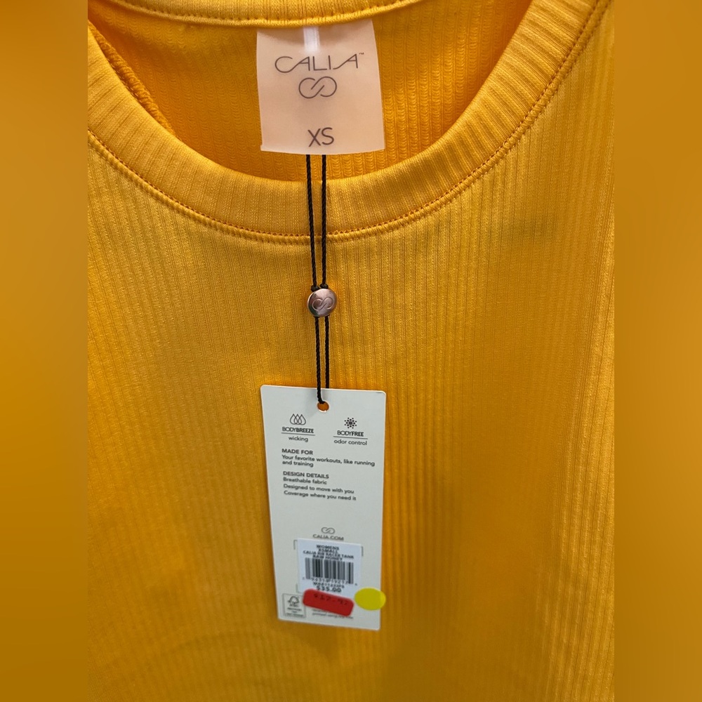 Calia Ribbed Tank Top - Yellow - Picture 2 of 4